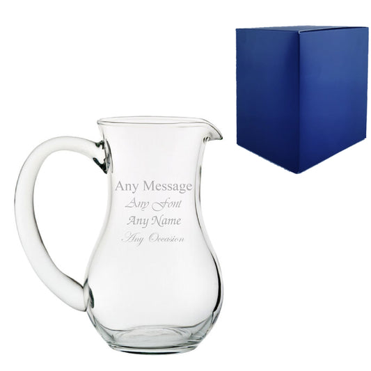 Engraved 0.25L Cascade Glass Jug, Any Message for Any Occasion