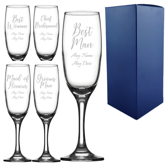 Engraved Wedding Champagne Wedding Guest, Any Text, 7.5oz, Handwritten Font