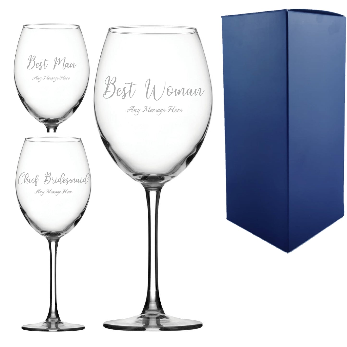 Engraved Wedding Guest Wine Glass, Any Text, 16.7oz Enoteca Glass, Handwritten Font