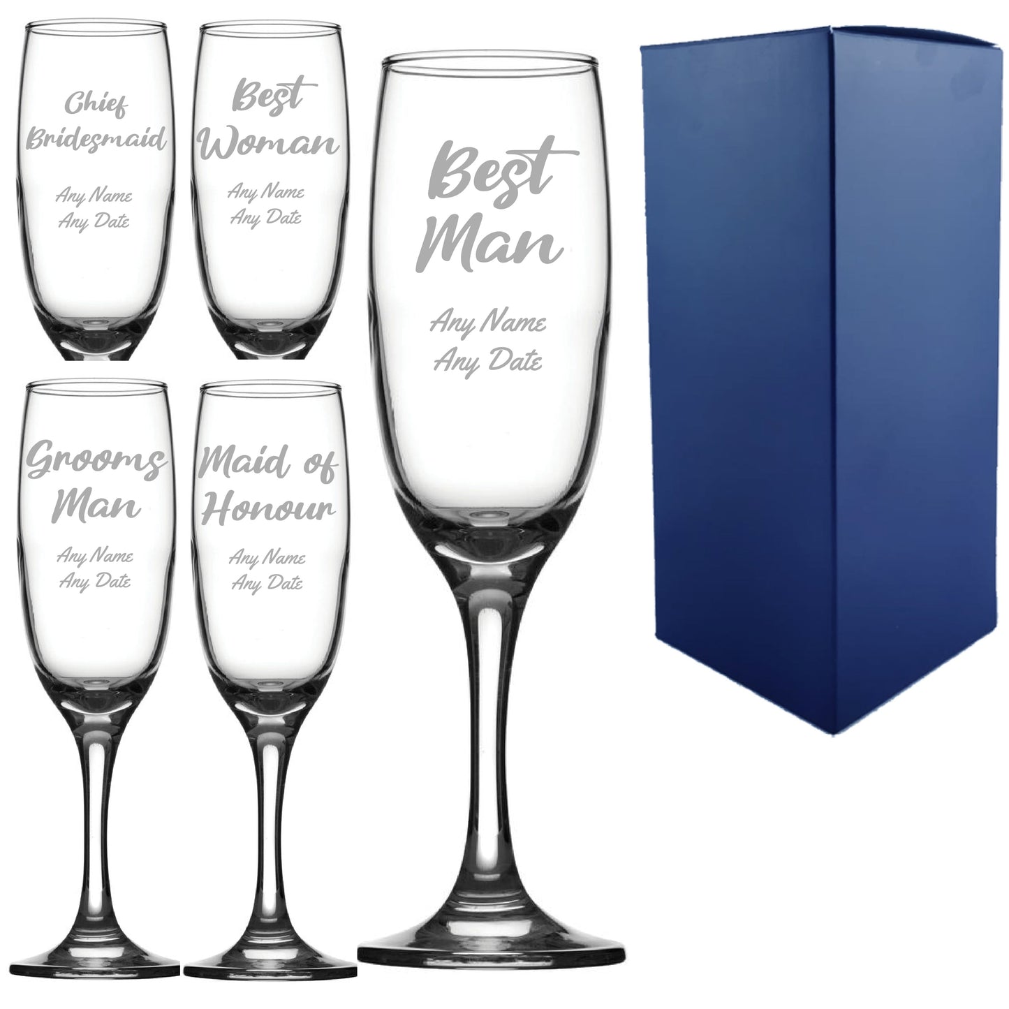 Engraved Wedding Champagne Wedding Guest, Any Text, 7.5oz, Script Font