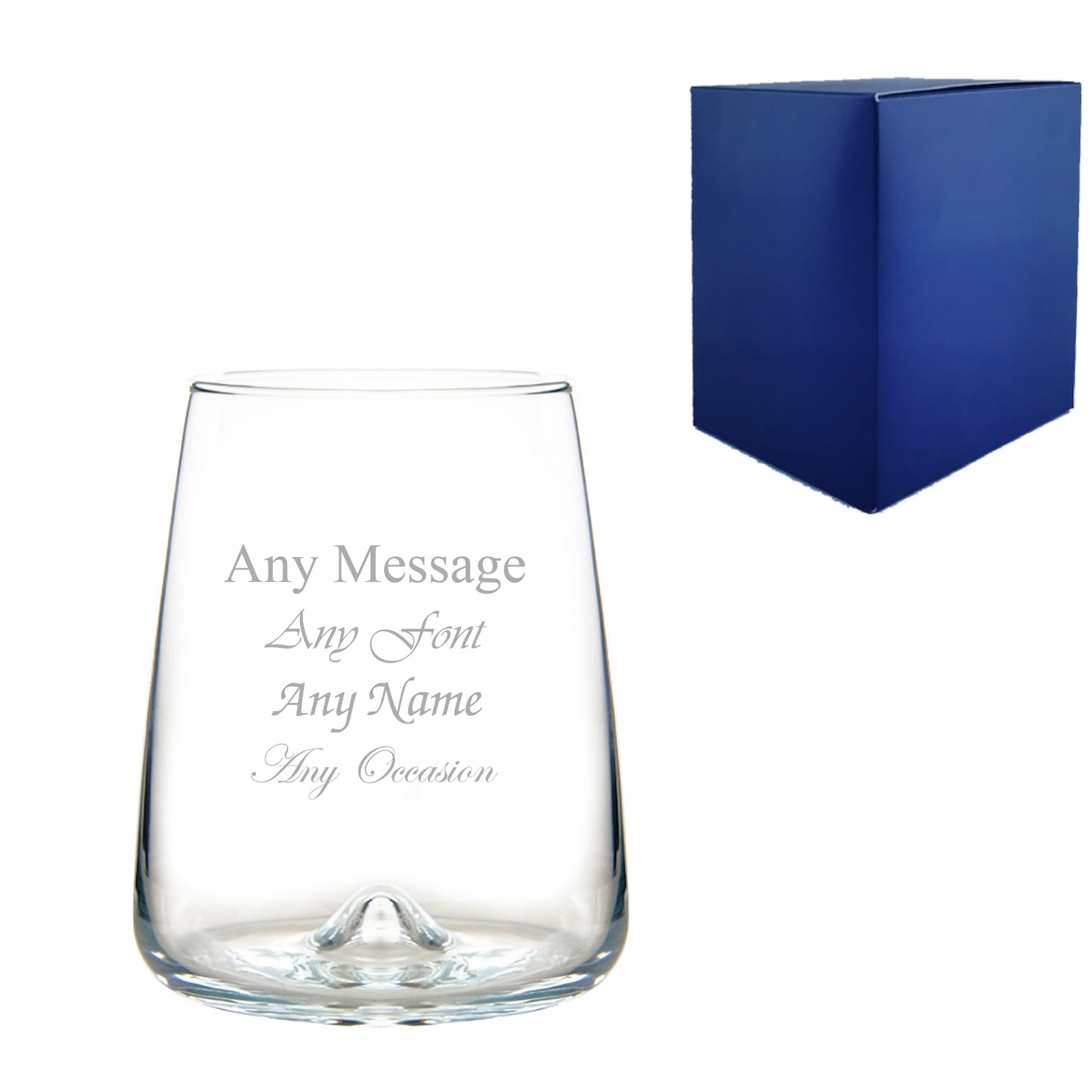 Engraved Terra Tumbler Glass, 12oz, Inverted Base, Any Message