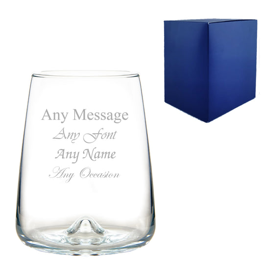Engraved Terra Tumbler Glass, 19.9oz, Inverted Base, Any Message