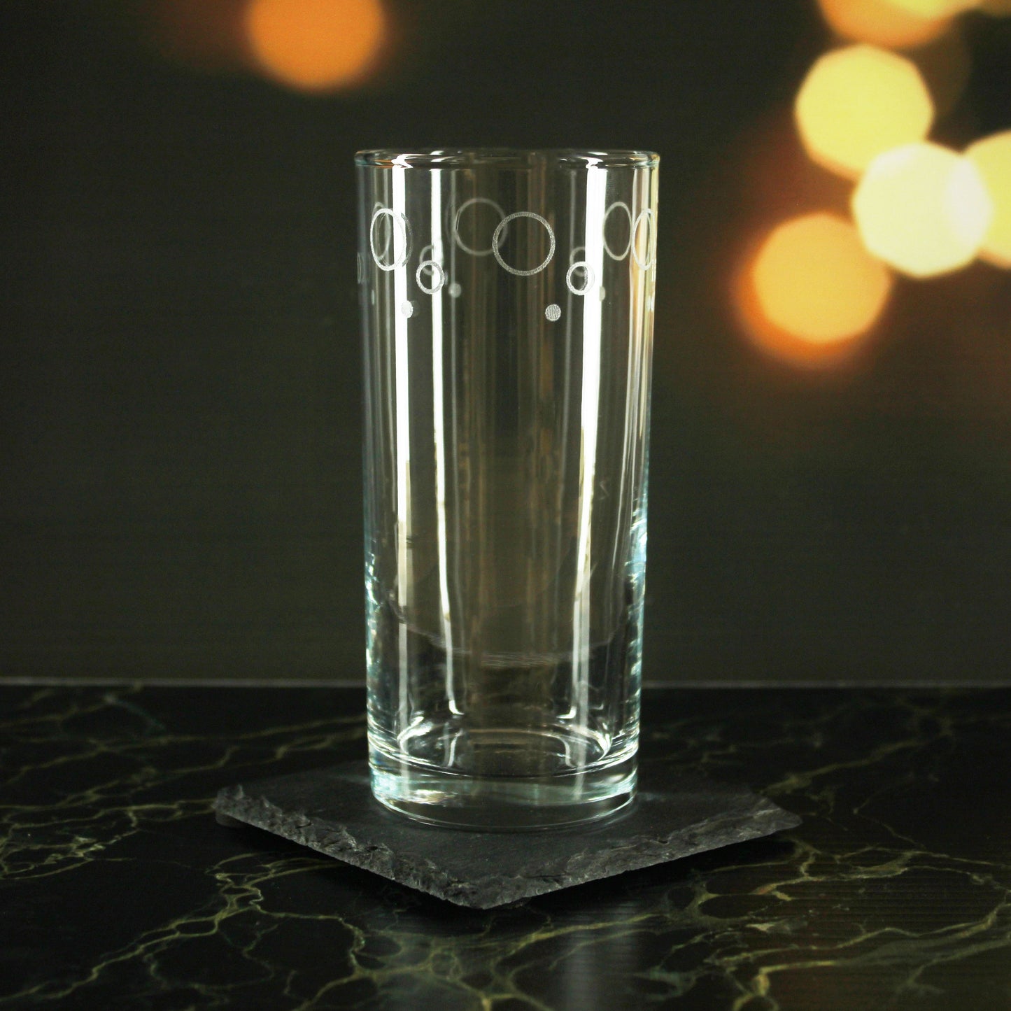 Engraved Circles Set of 4 Patterned Hiball 12oz Glasses