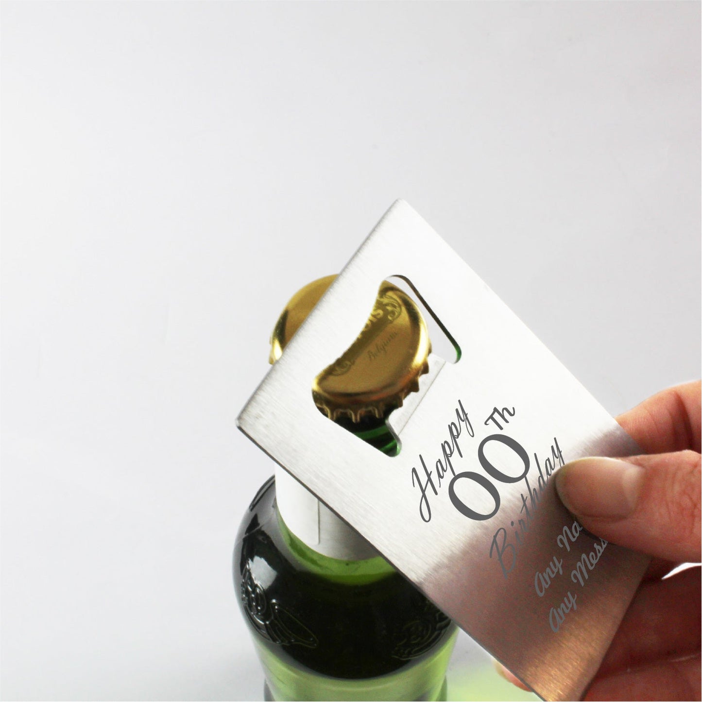 Engraved Portable Wallet Card Bottle Opener Steel Happy Custom Number Birthday