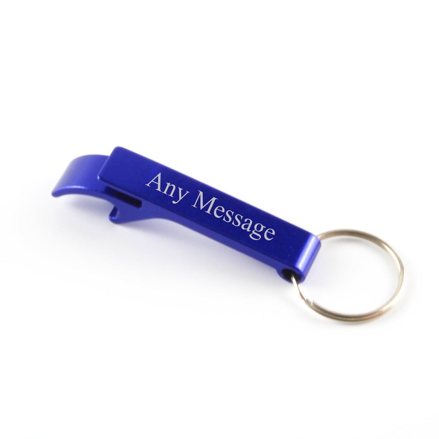 Engraved Blue Keyring Bottle Opener Any Message Design
