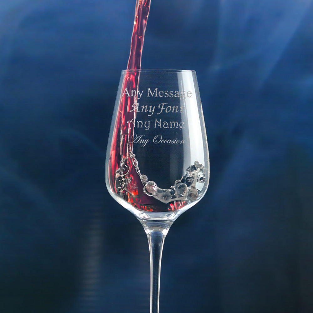 Personalised Engraved Crystal Red Wine Glasses Gift Boxed for Wedding Birthday & Christmas