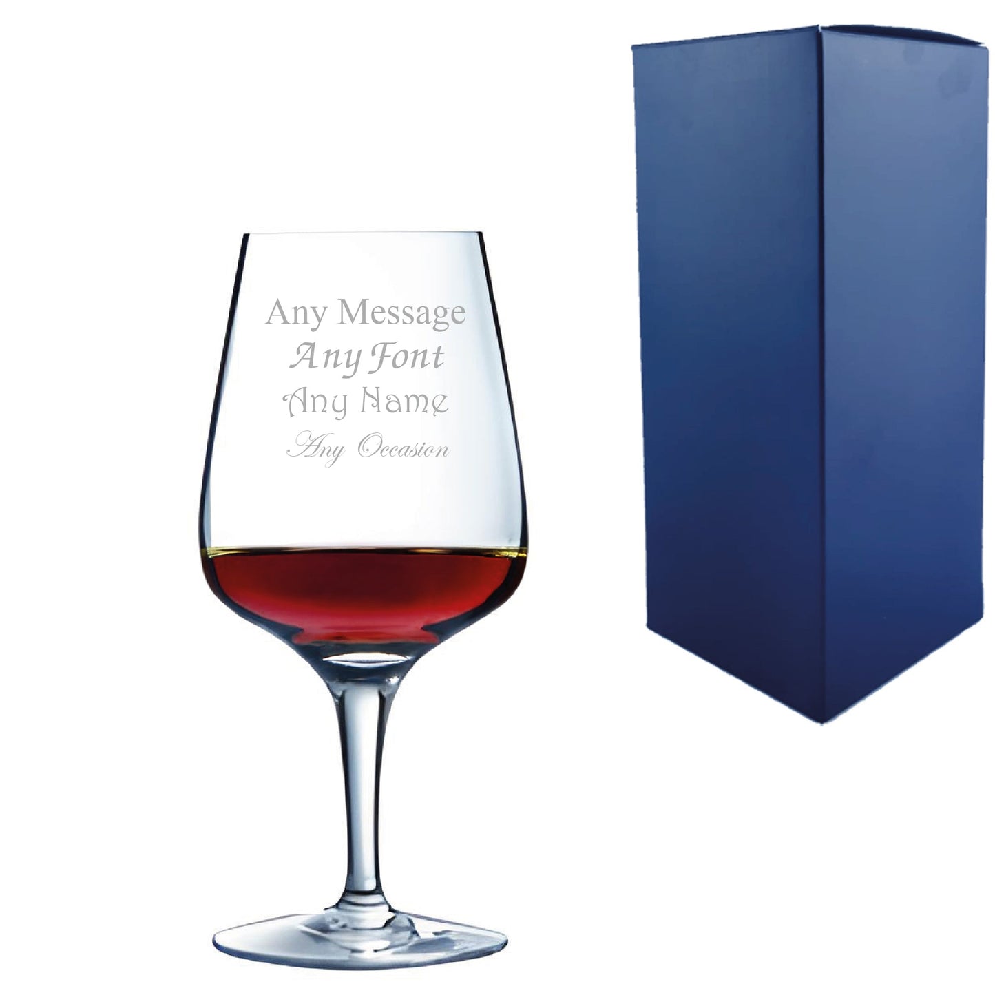 Personalised Engraved Crystal Red Wine Glasses Gift Boxed for Wedding Birthday & Christmas