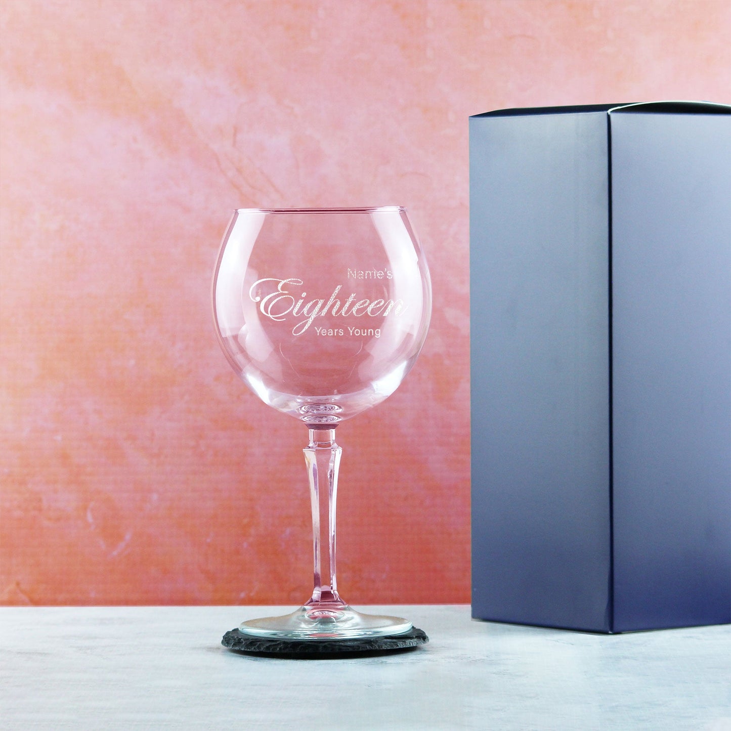 Engraved 18th Birthday Hudson Gin Glass, Years Young Curly Font