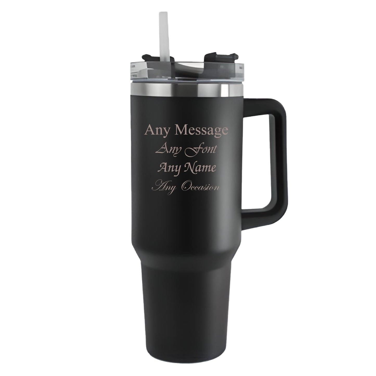Engraved Extra Large Black Travel Cup 40oz/1135ml, Any Message