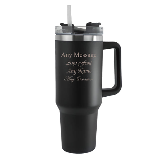 Engraved Extra Large Black Travel Cup 40oz/1135ml, Any Message