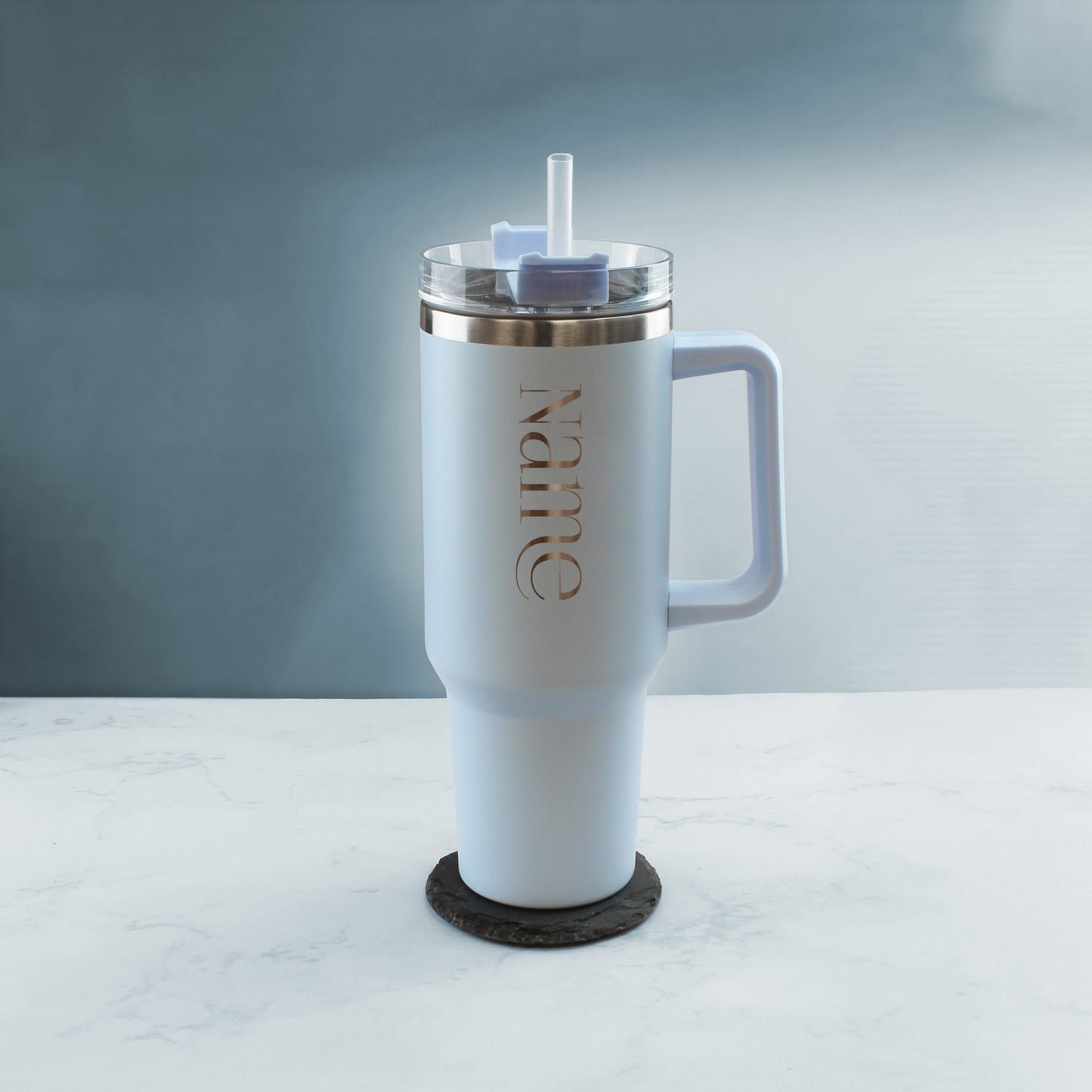 Engraved Extra Large Light Blue Travel Cup 40oz/1135ml, Any Name