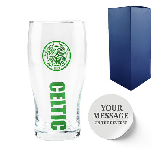 Engraved Celtic 20oz Tulip Pint Glass, Gift Boxed