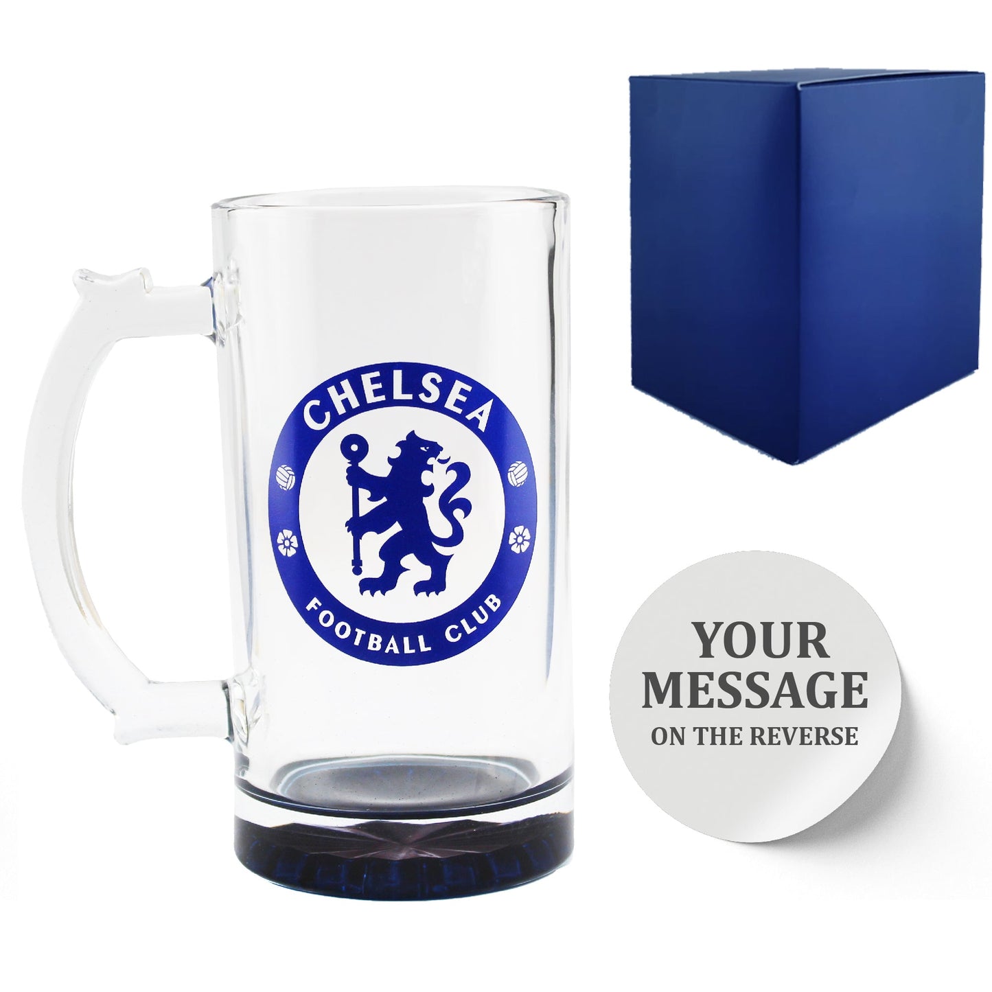 Engraved Official Chelsea 20oz Beer Mug, Gift Boxed