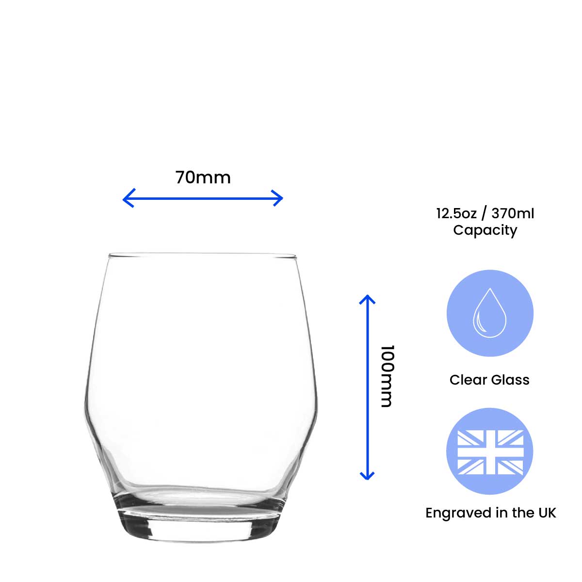 Engraved 370ml Ella Whisky Glass with Gift Box