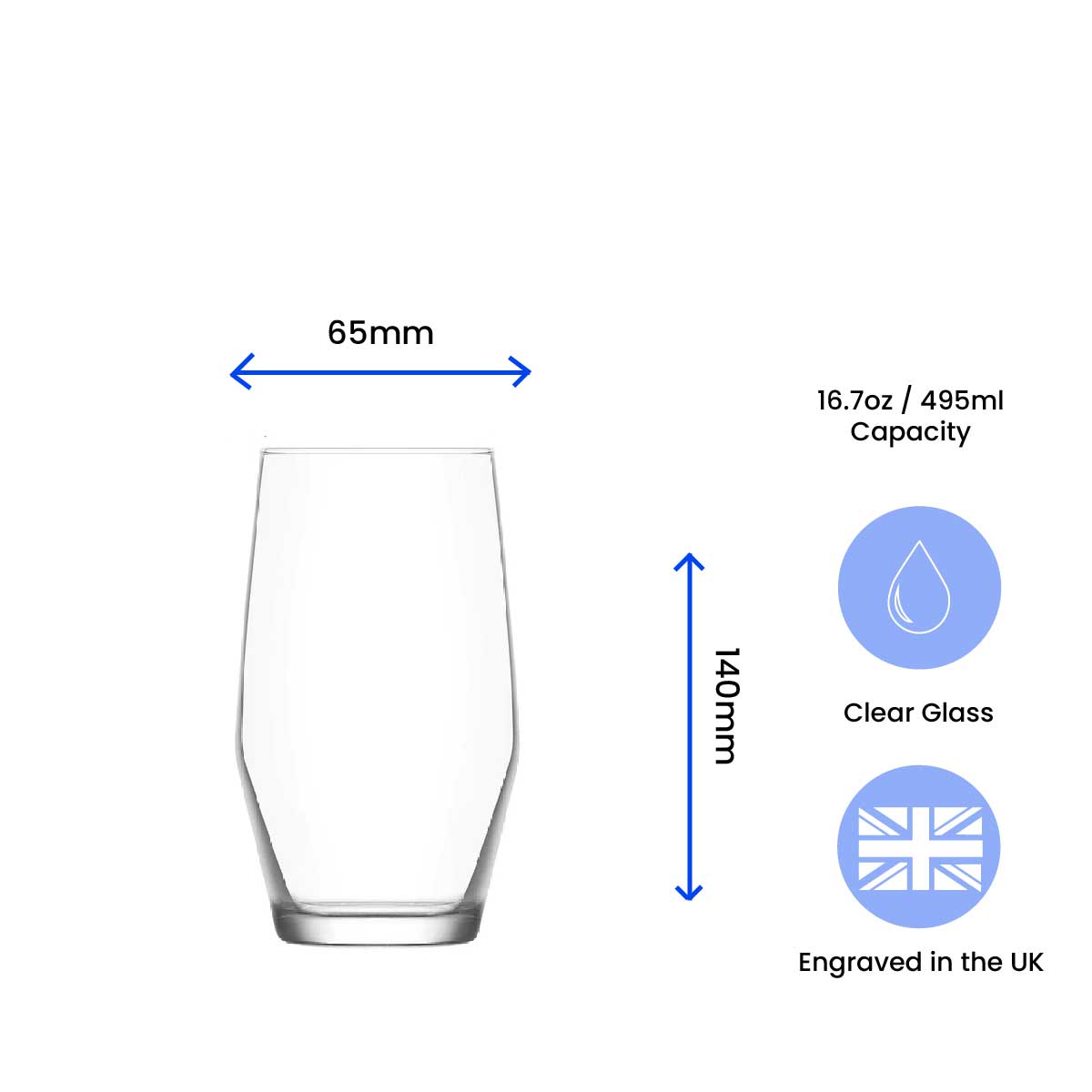 Engraved 495ml Ella Highball Glass with Gift Box