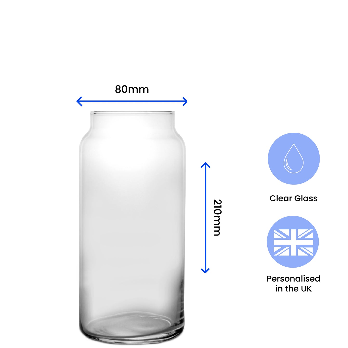 Personalised Engraved 21cm Novo Vase, Customise with Any Message