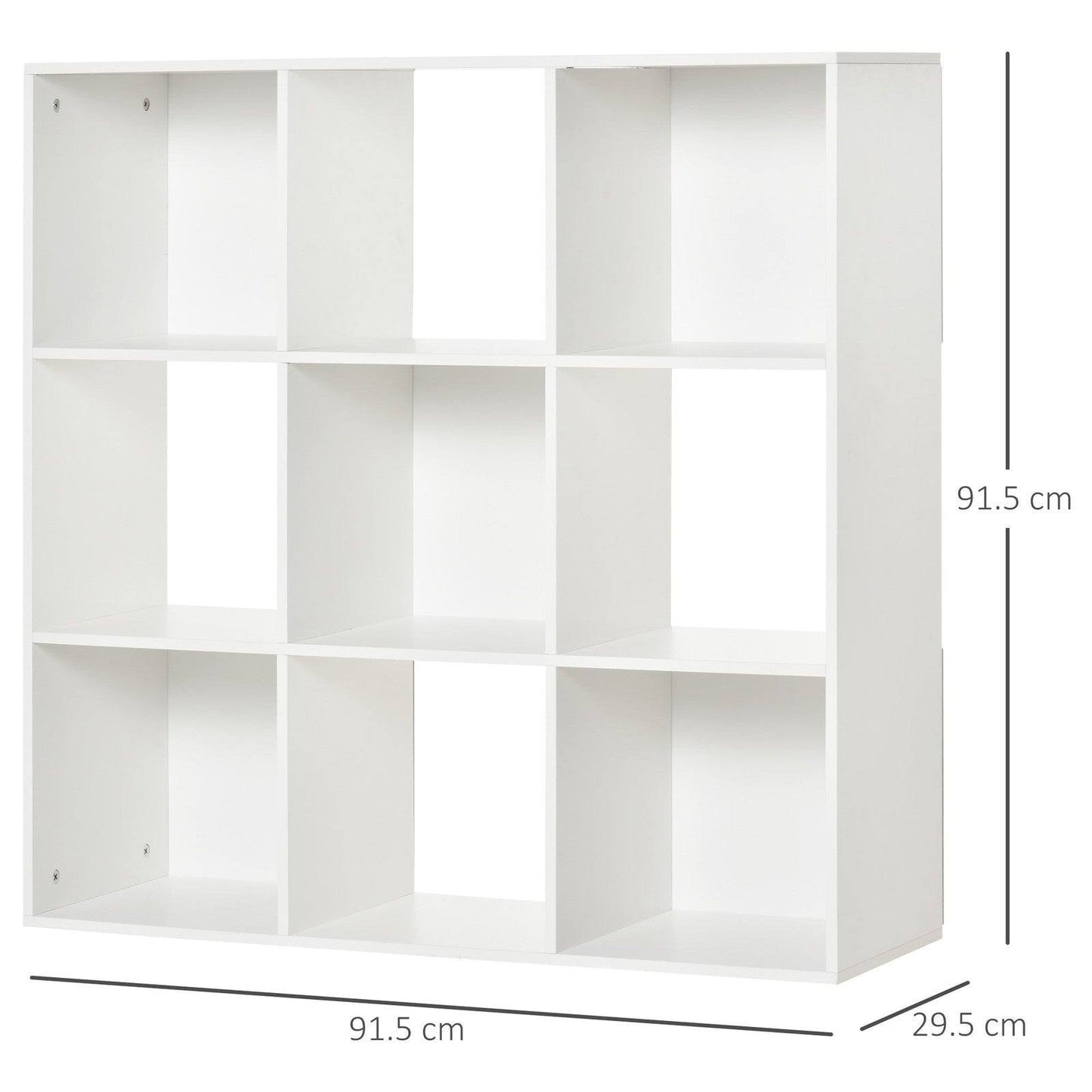 Nine-Cube Compact Shelving Unit - White