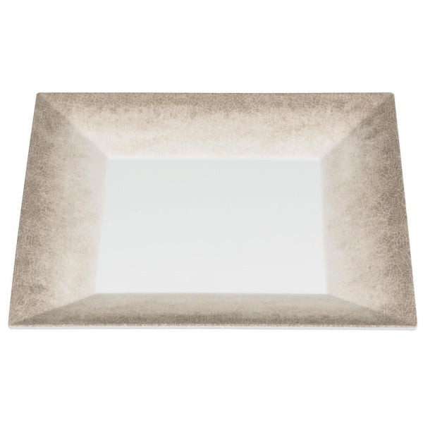 Jazz Square Melamine Plates 254mm (10") with Crackle Finished Border