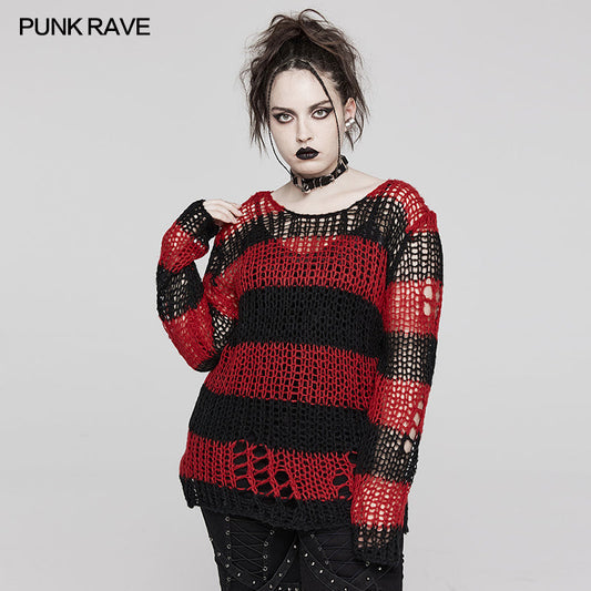 Punk Rave Cosima Knit Sweater - Red