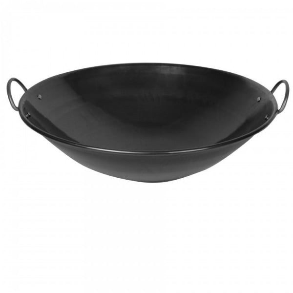 Curved Rim Iron Wok With Rounded Handles 48cm