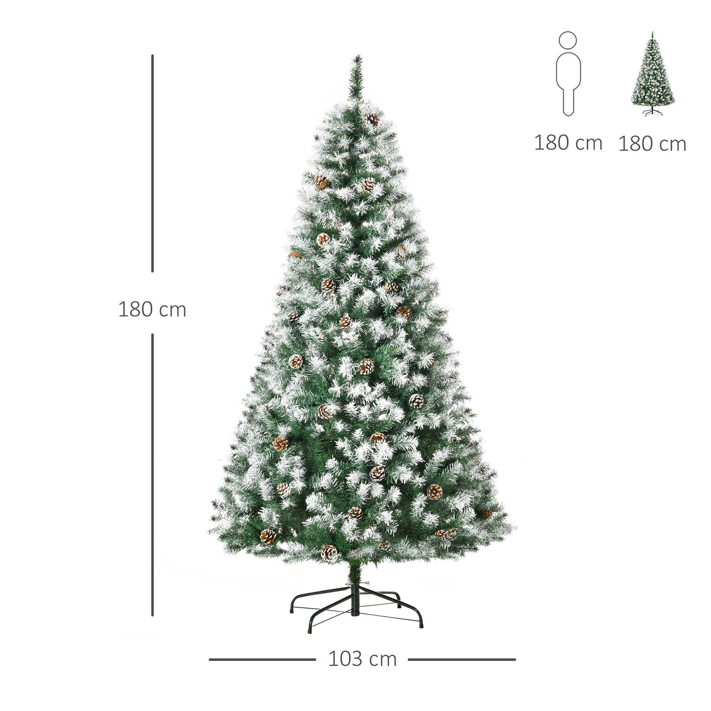 6FT Artificial Christmas Tree with Pine Cones