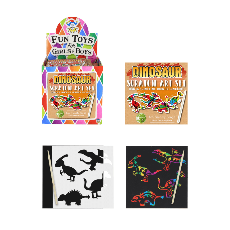 Mini Eco-Friendly Dinosaur Scratch Art Pack
