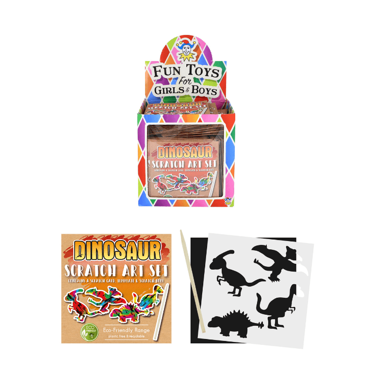 Mini Eco-Friendly Dinosaur Scratch Art Pack