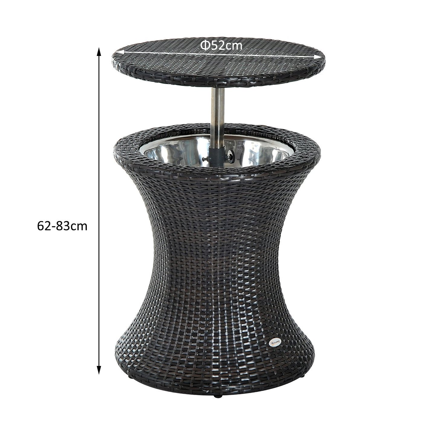PE Rattan Ice Bucket Table