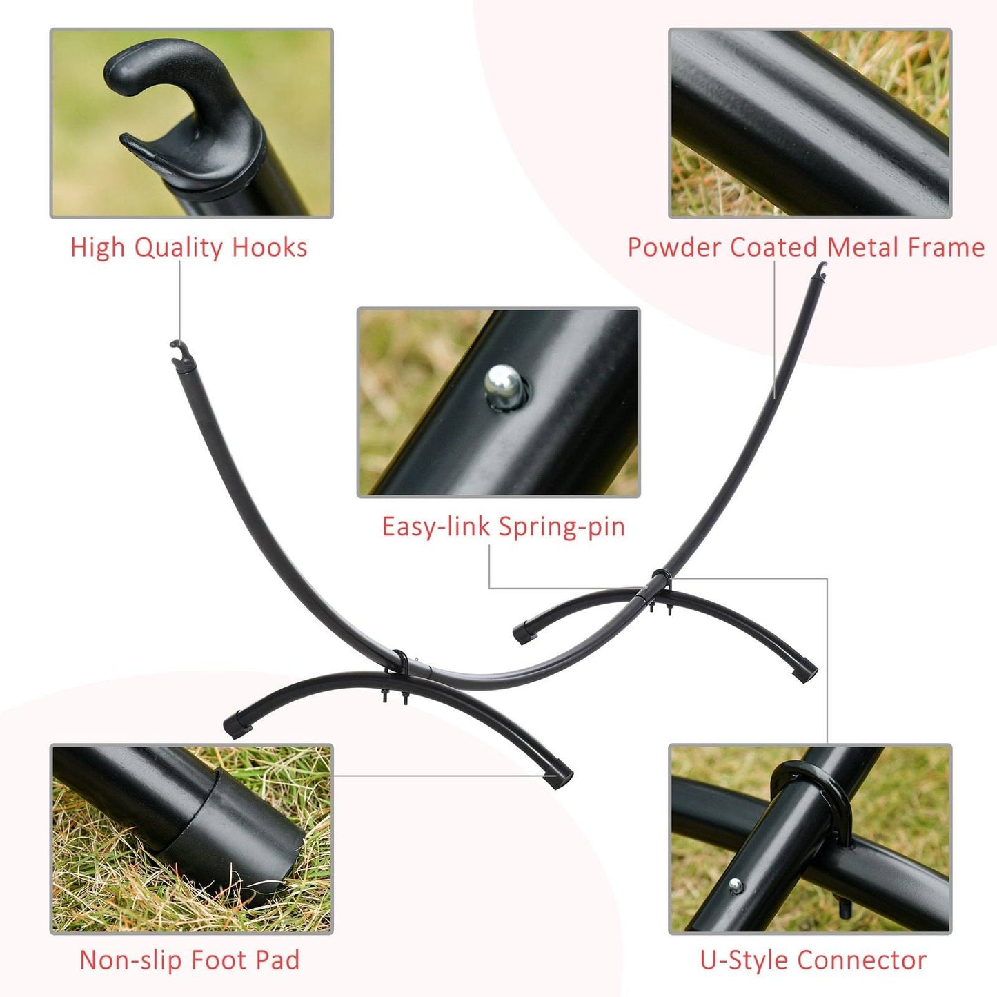 3M Universal Hammock Stand Metal Frame Garden Camping Picnic Outdoor Patio Replacement  Stand Only