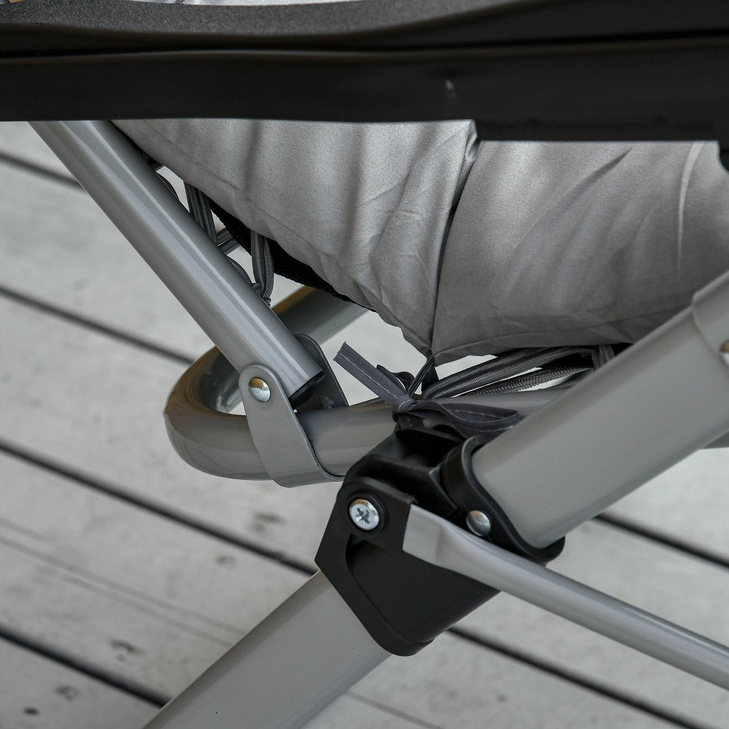 2-Piece Reclining Zero Gravity Chair Metal Frame Folding Garden Sun Lounger with Cushion Headrest Light Grey