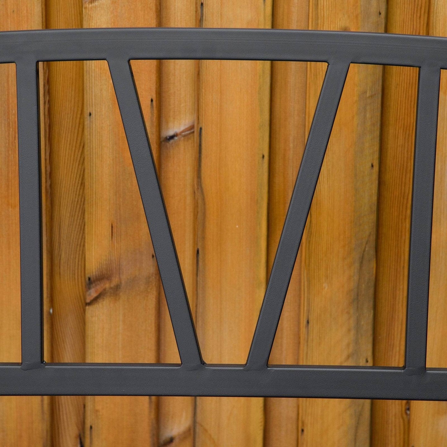 2 Seater Garden Bench Metal Loveseat w/ Decorative Backrest Ergonomic Armrest