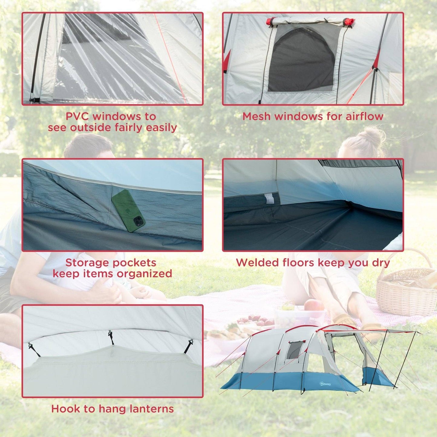 6-8 Person Tunnel Tent