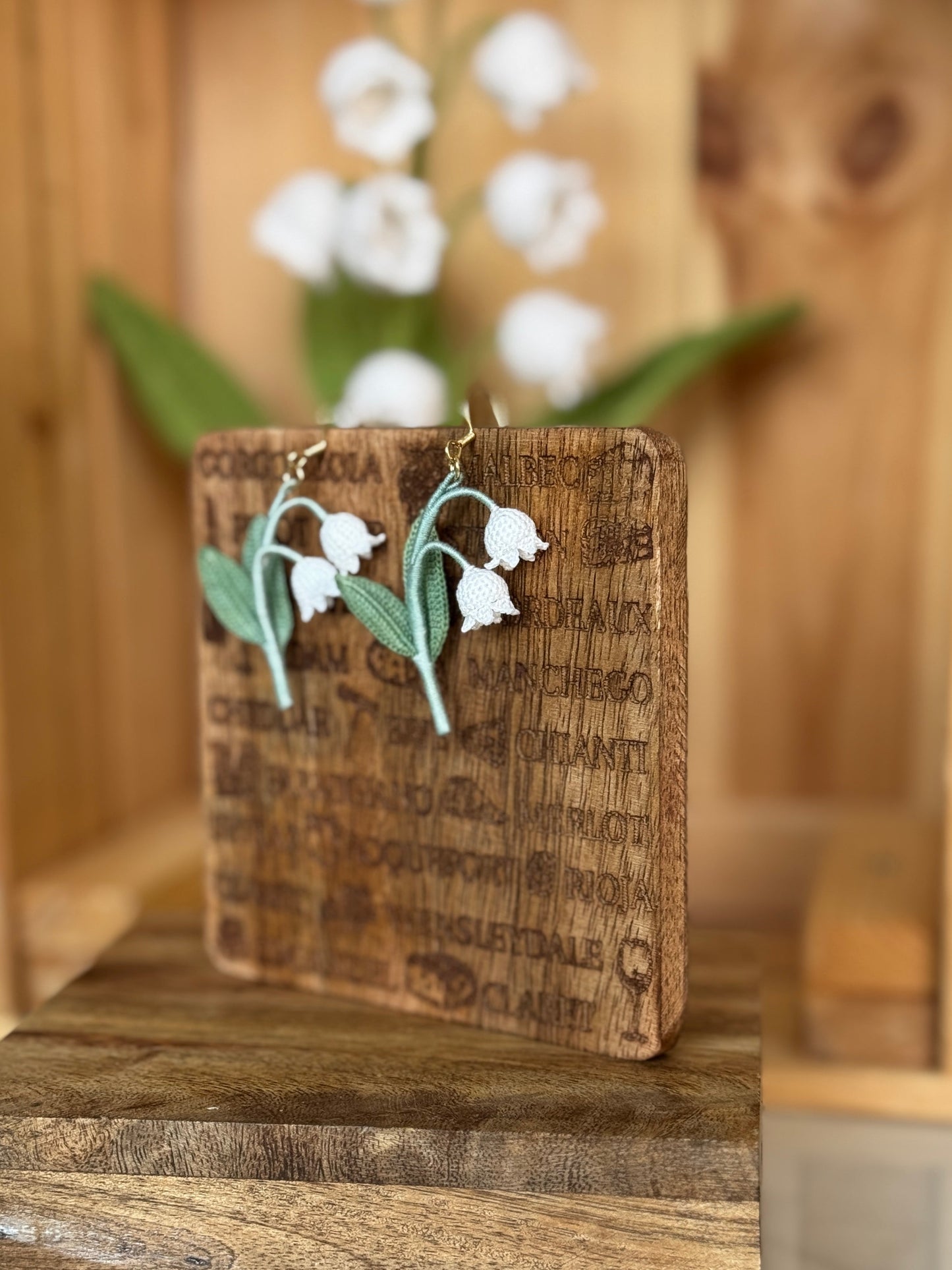 Lily of Valley Micro Crochet Earrings