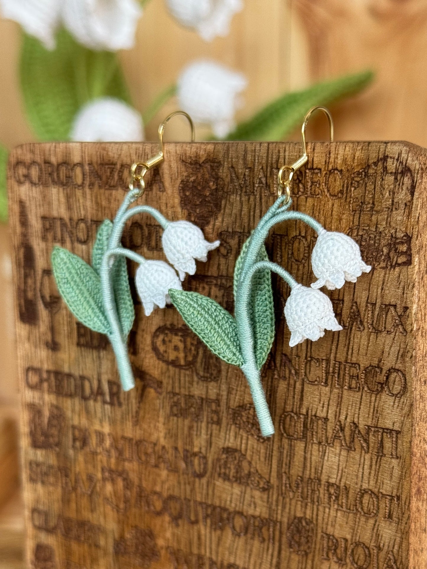 Lily of Valley Micro Crochet Earrings