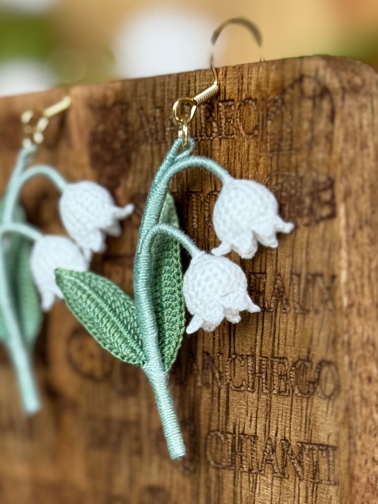 Lily of Valley Micro Crochet Earrings