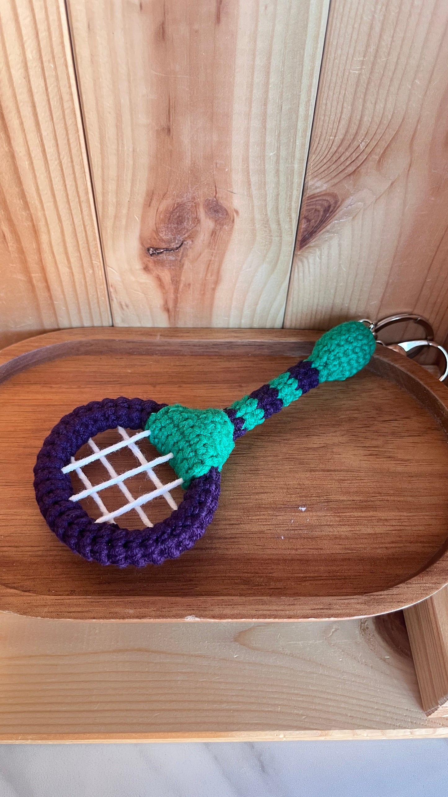 Tennis Ball and Racket Bag Charm Key Chain