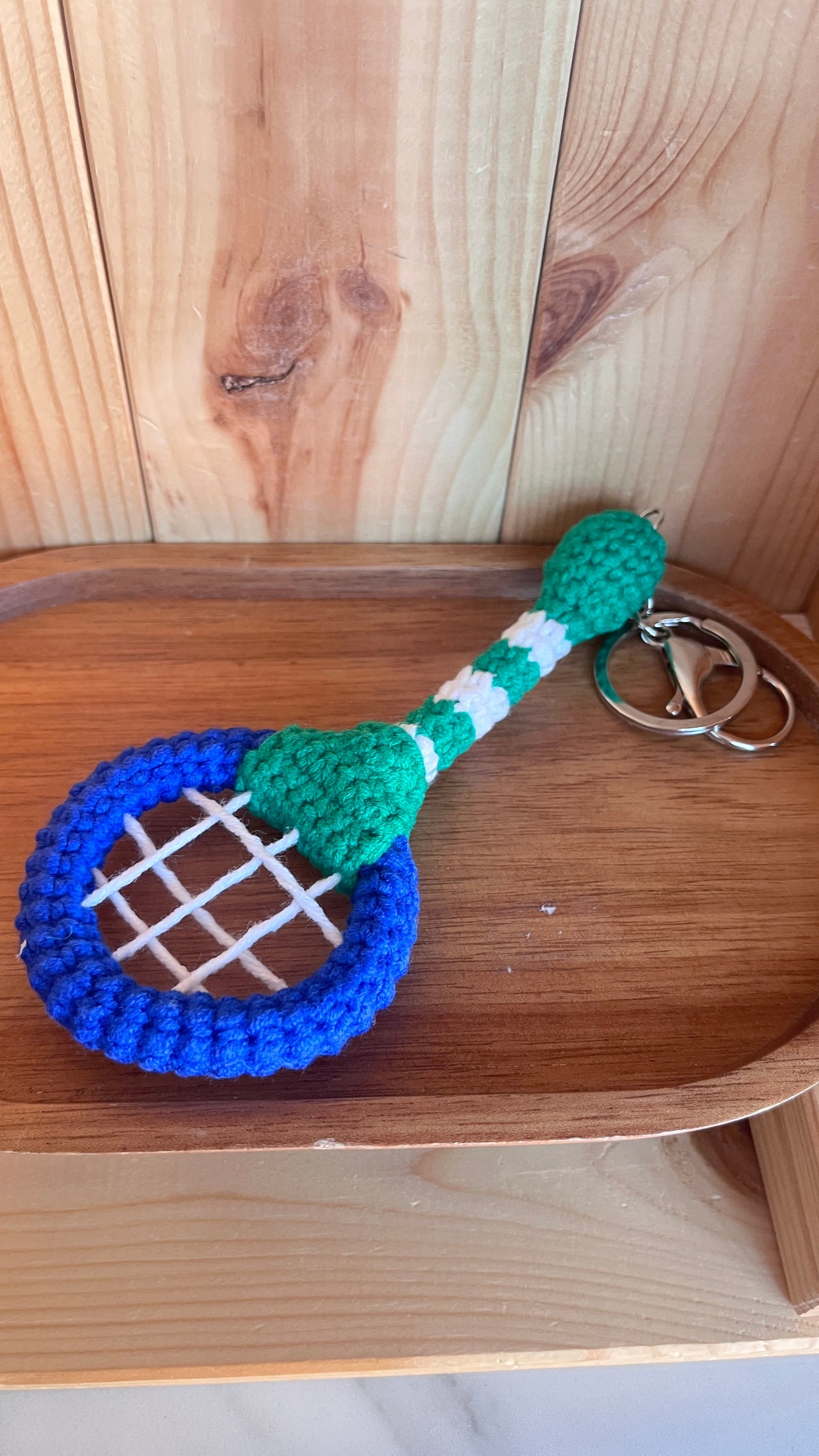 Tennis Ball and Racket Bag Charm Key Chain