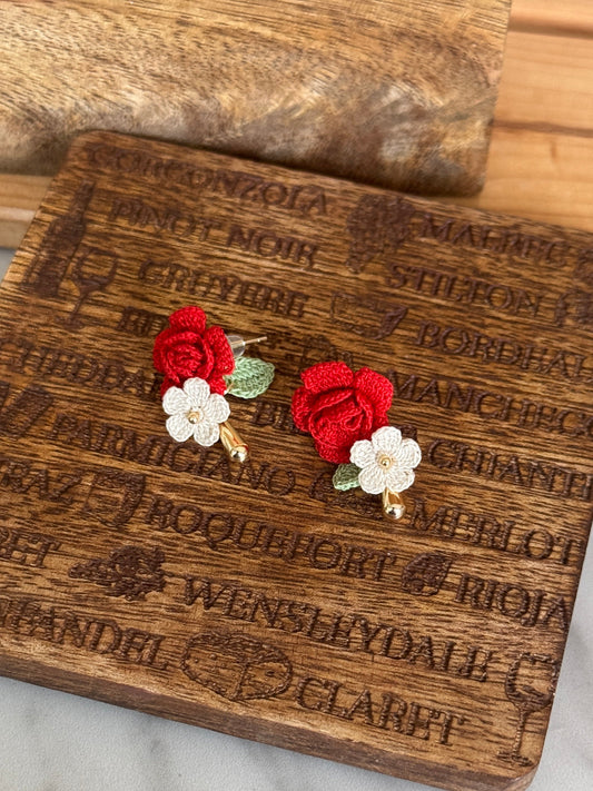 Rose Micro Crochet Earrings