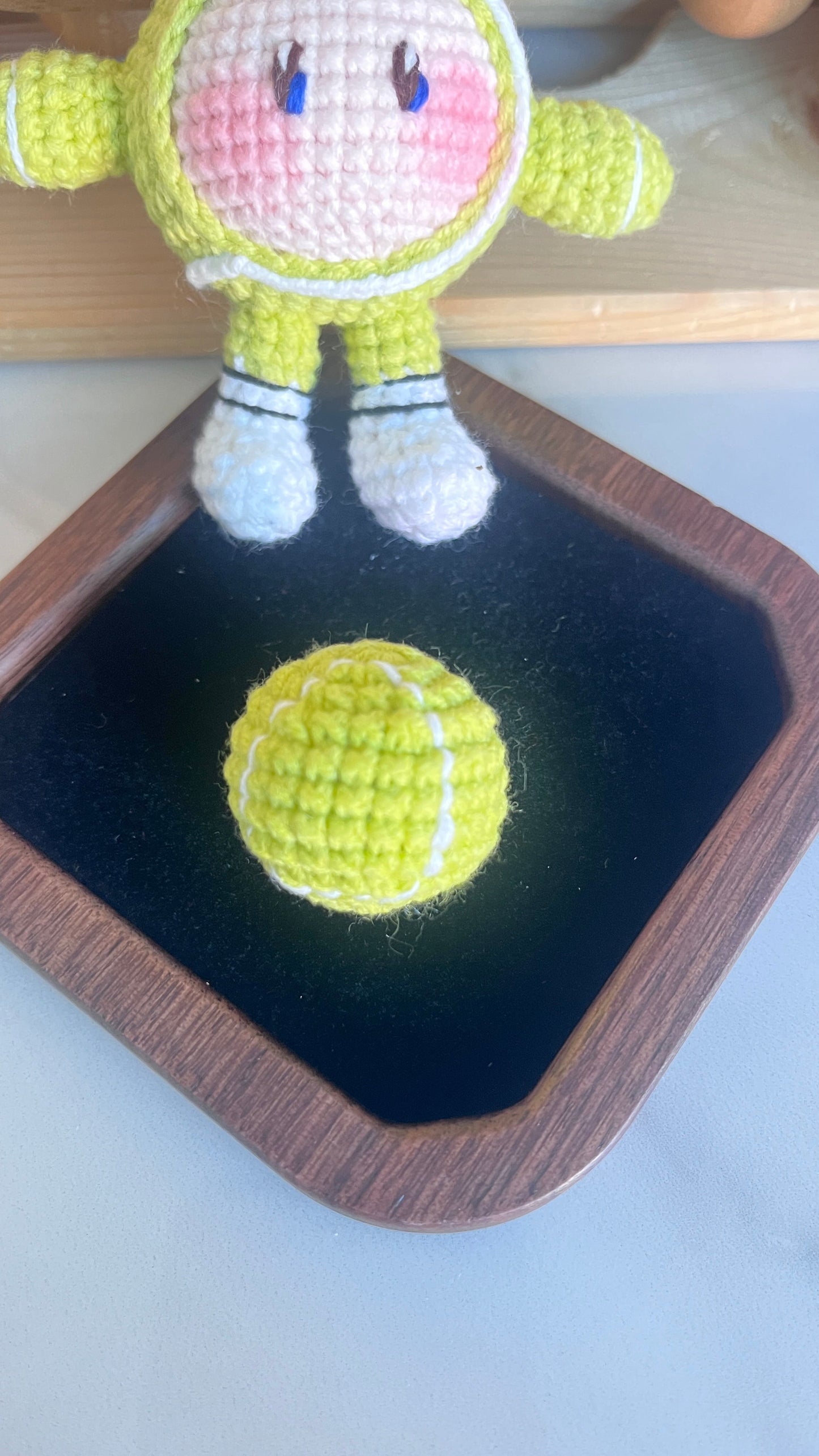 Tennis Ball and Racket Bag Charm Key Chain
