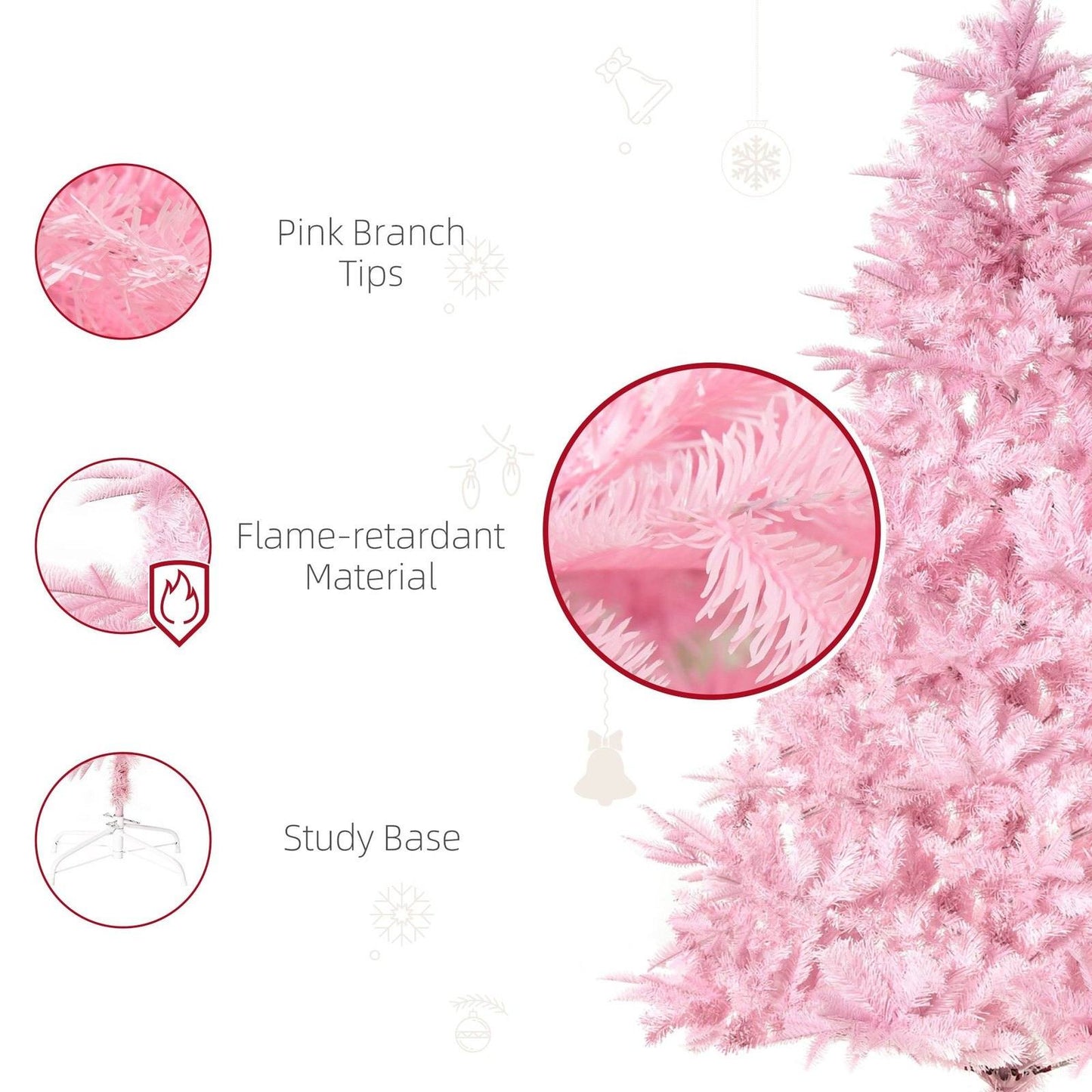 5FT Artificial Christmas Tree Holiday Xmas Holiday Tree Decoration with Automatic Open