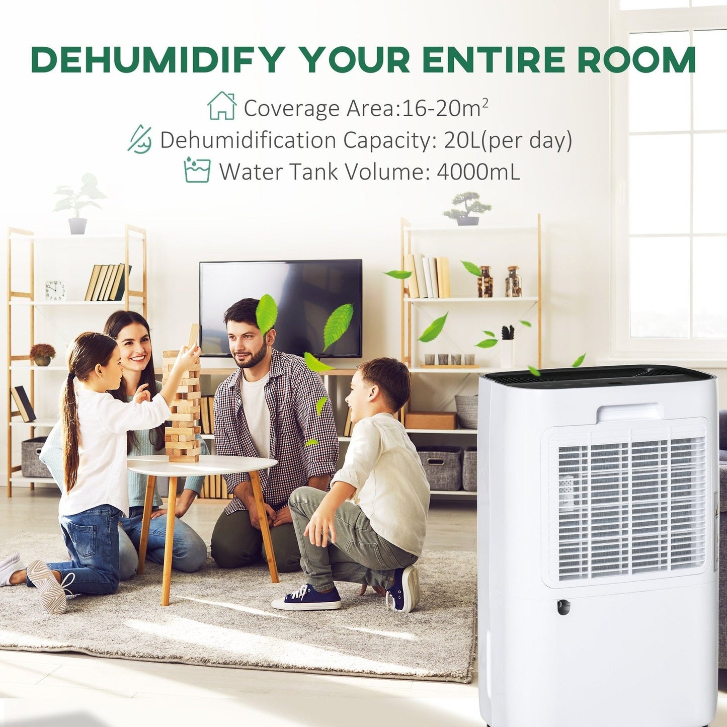20L/Day 4L Portable Quiet Dehumidifier Home Laundry
