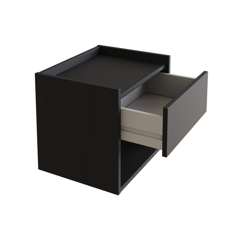 2 Harmony Bedside Tables Dark Grey 1 Shelf 1 Drawer