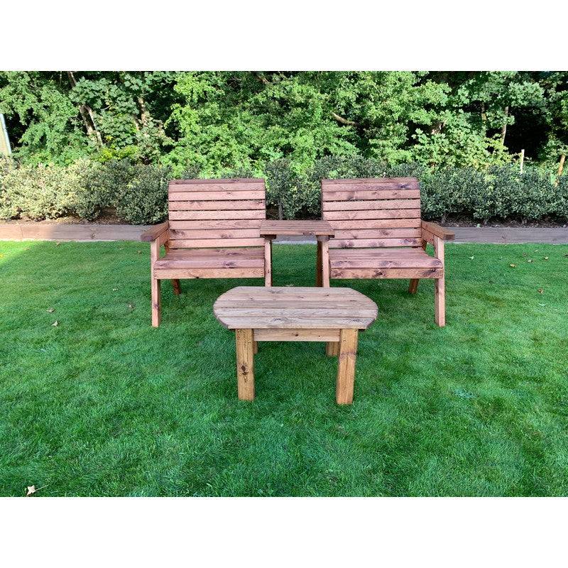 Grand Garden Tete a Tete by Charles Taylor - 2 Seat Burgundy Cushions