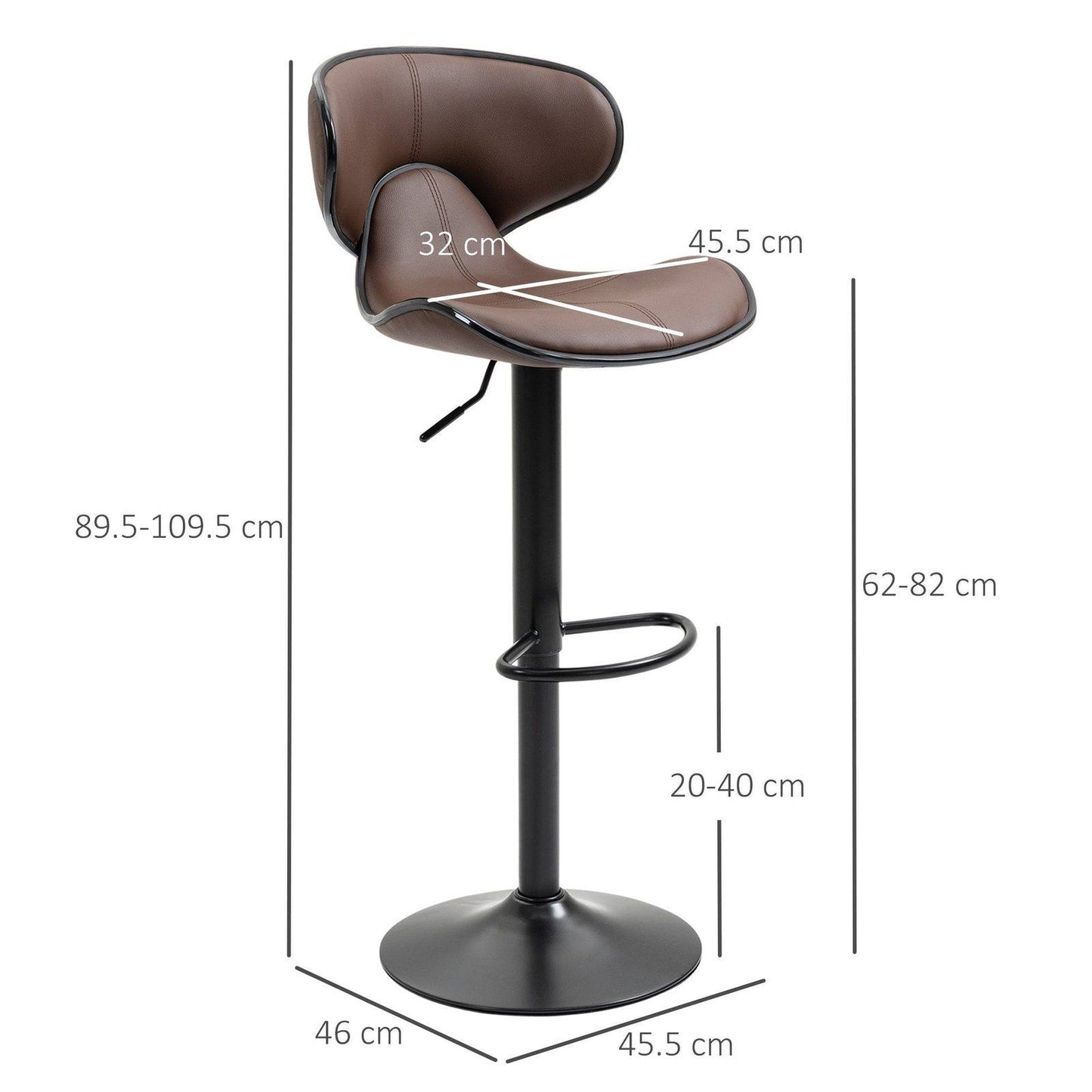 Adjustable Swivel Bar Stools Set of 2