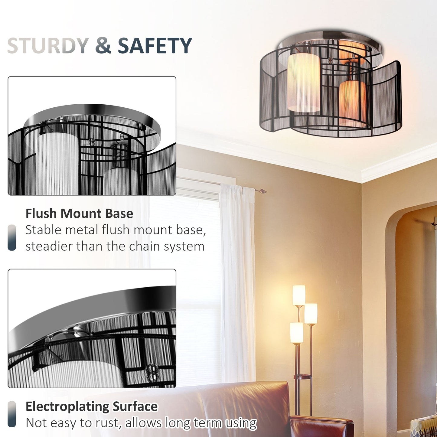 Modern Design Mini Style Flush Mount Ceiling Light Mount With Flush Metal Finish Chandelier For Hallway