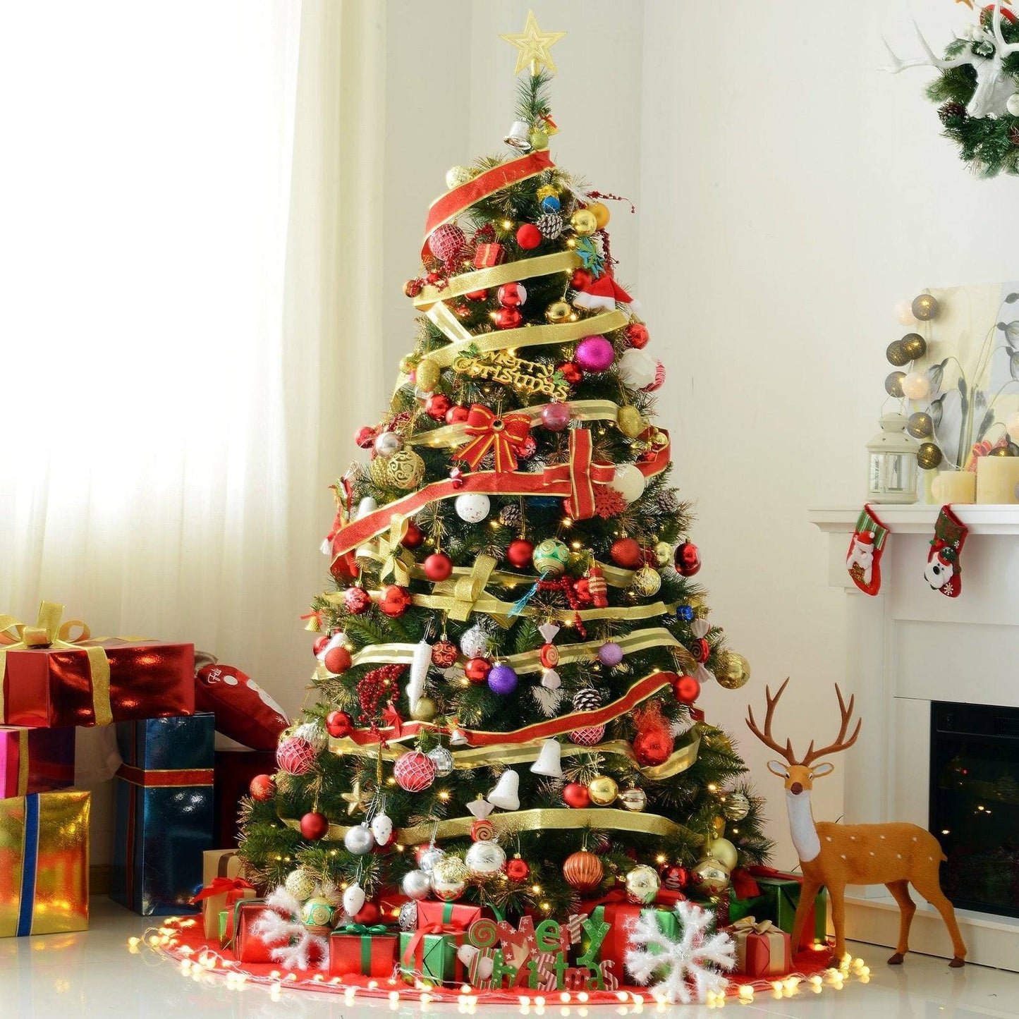 6FT Pre-Lit Artificial Christmas Tree