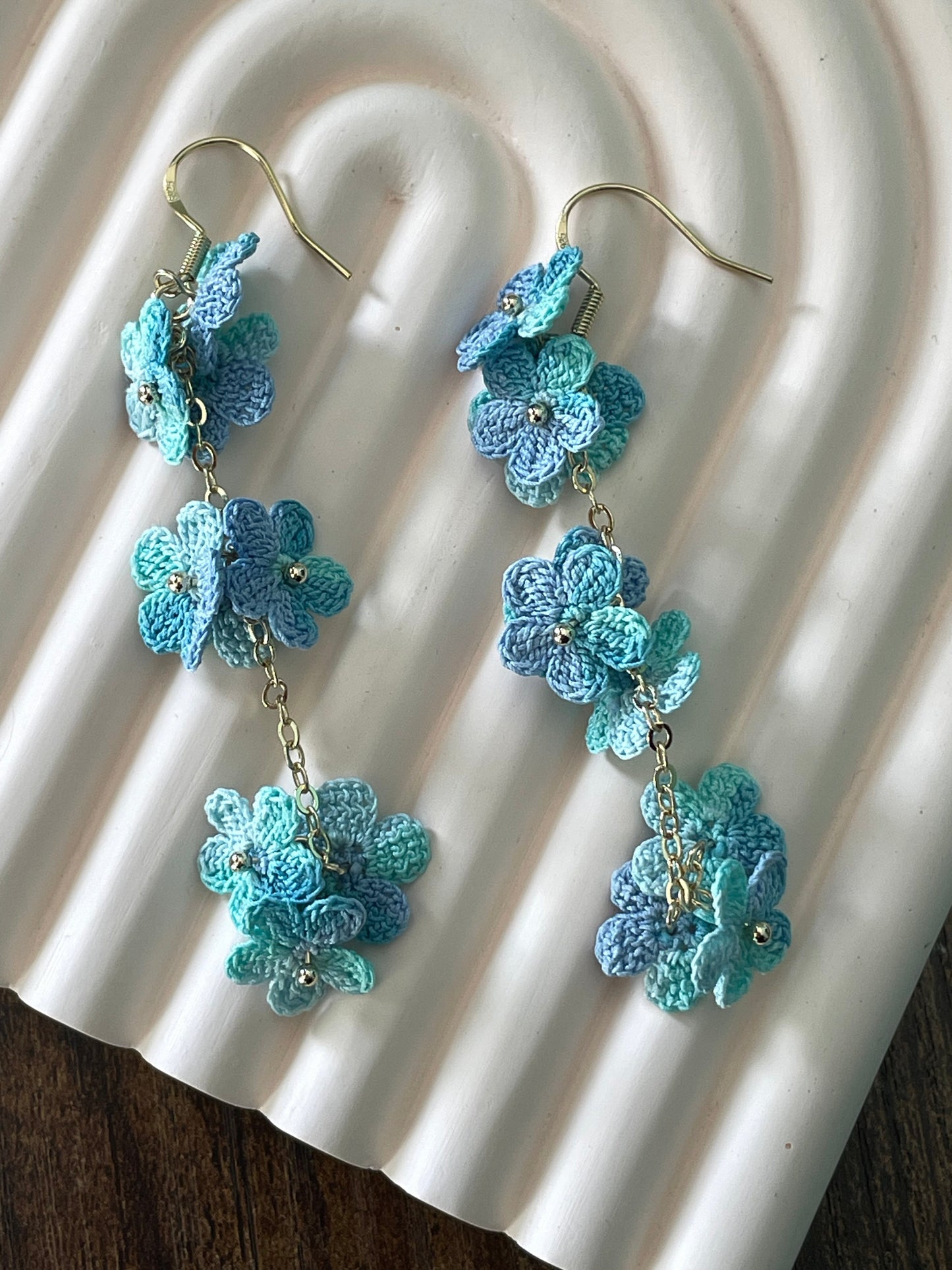 Myosotis Earring Danglers Micro-Crochet that Blossom with Charm