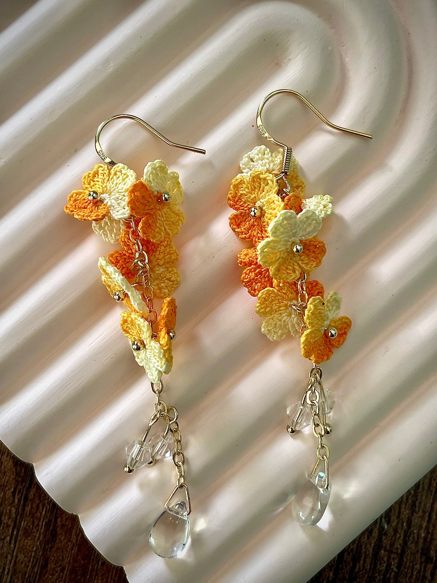 Myosotis Earring Danglers Micro-Crochet that Blossom with Charm