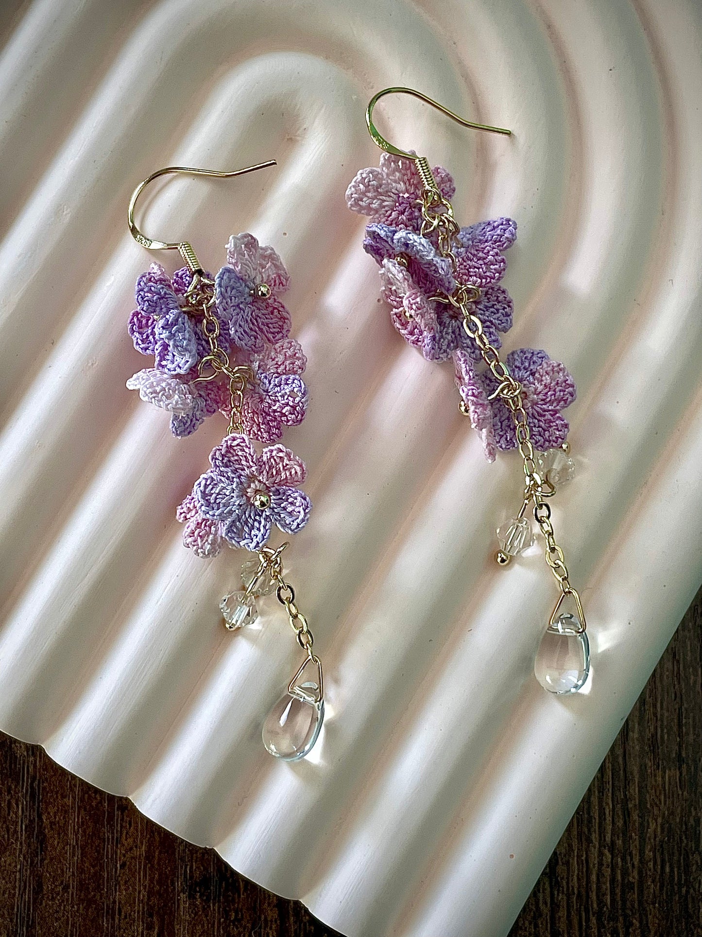 Myosotis Earring Danglers Micro-Crochet that Blossom with Charm