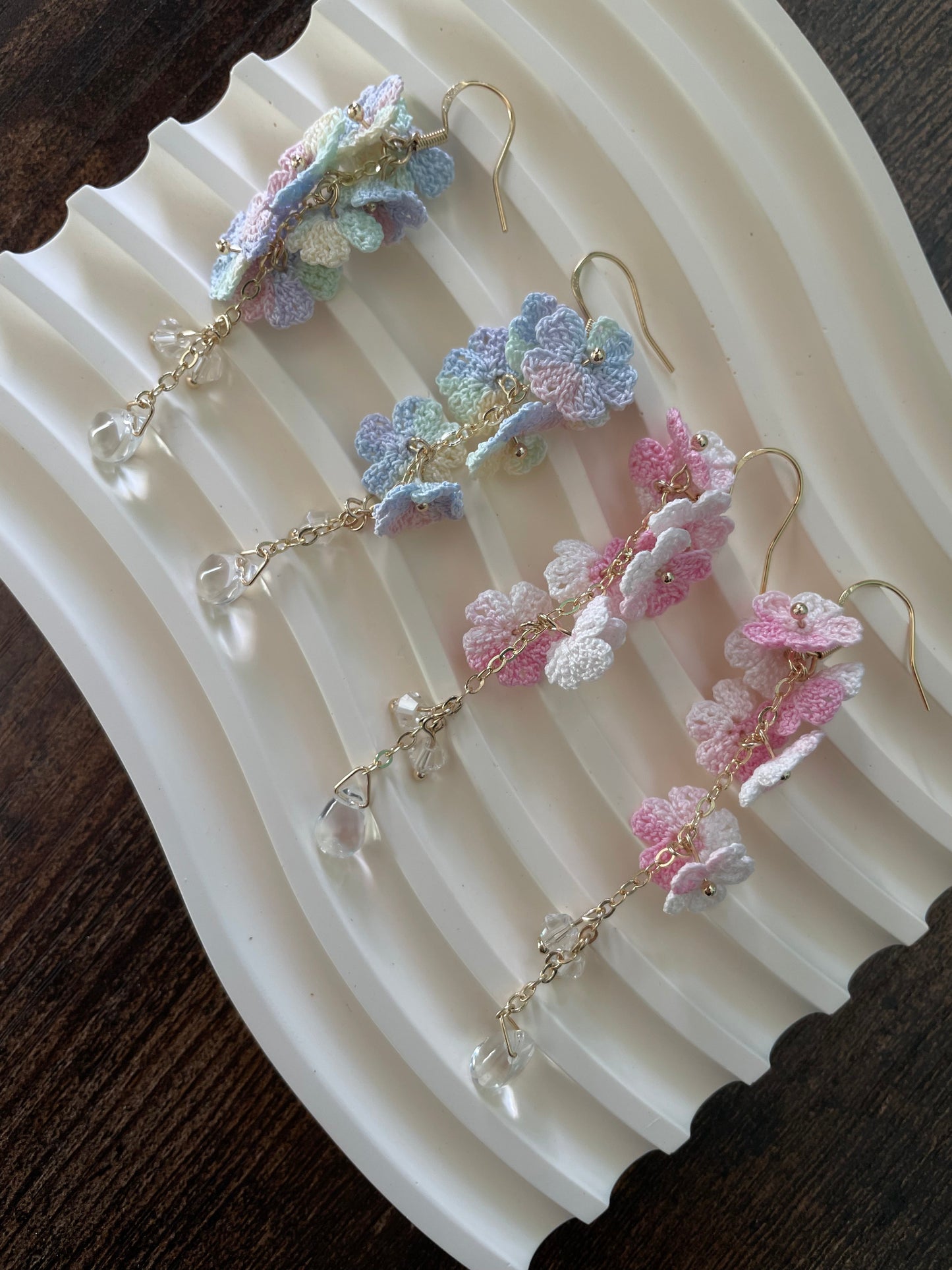 Myosotis Earring Danglers Micro-Crochet that Blossom with Charm